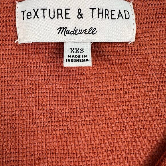 Madewell  Texture  And Thread Cropped Tie Front Top Burnt Orange Womens Size XXS - Picture 3 of 7